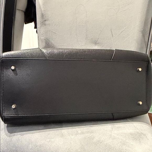 Furla Black Saffiano Leather Dome Satchel Crossbody Bag - Picture 9 of 14